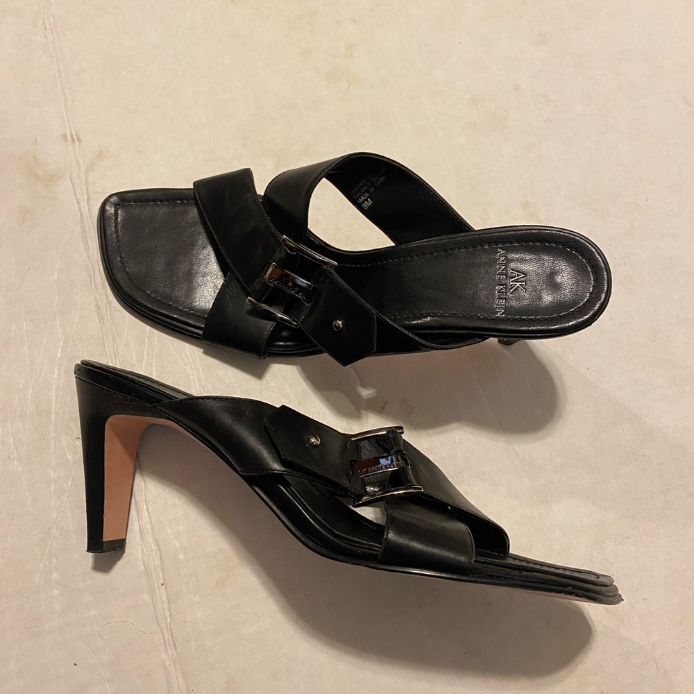 Anne Klein black straps heels